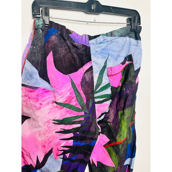 UNTITLED IN MOTION Purple Floral Intuition Tie Closure Trouser Pants size Small - Picture 16 of 16